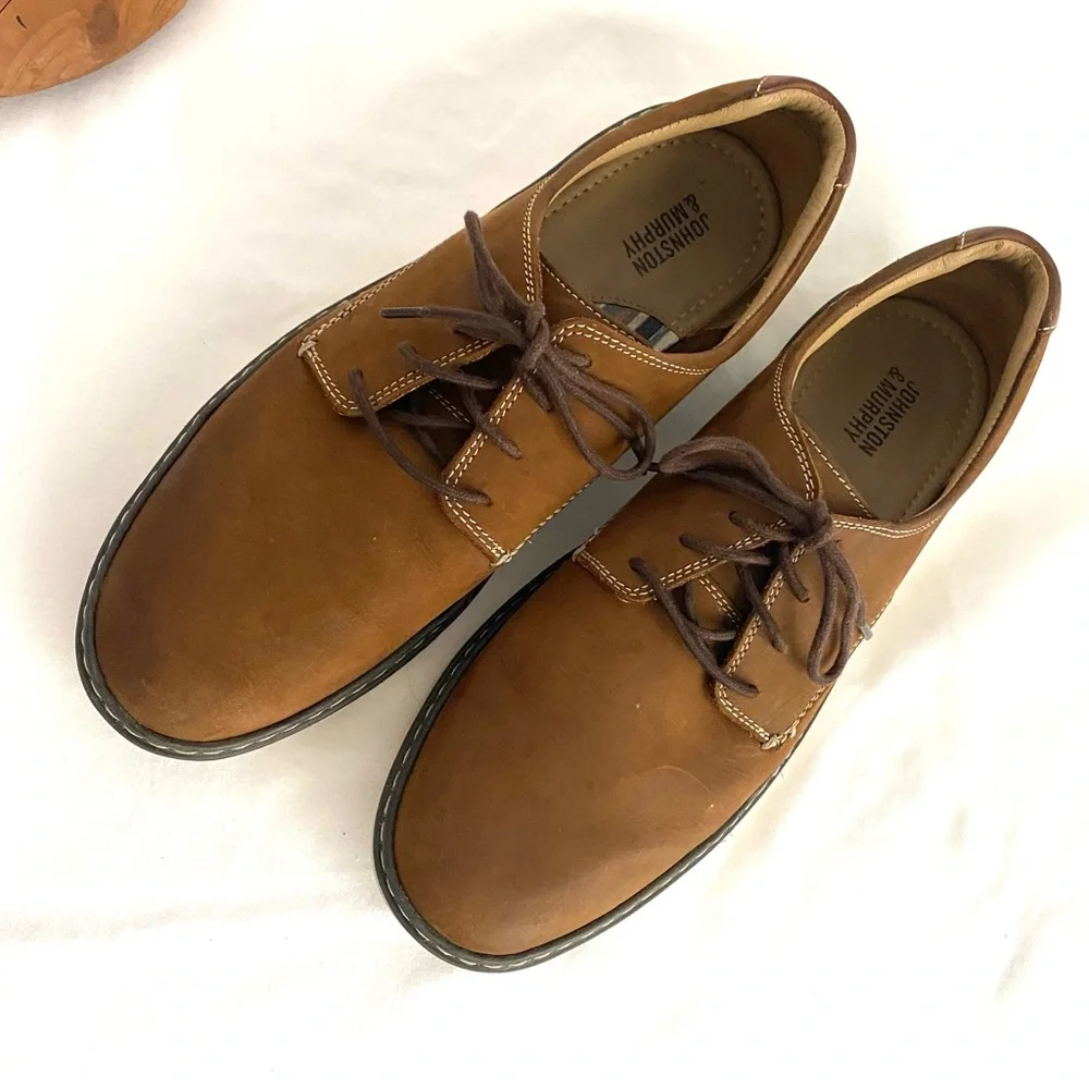 JOHNSTON & MURPHY Boys Shoes 7M Big Boy’s McGuffey Brown Plain Toe Shoes